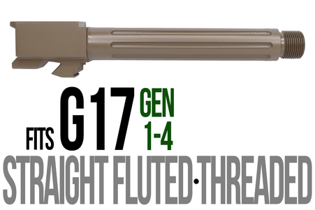 Combat Armory Barrel Fits Glock 17 9mm Match Straight Fluted Barrel Threaded in Dark Earth — image 2