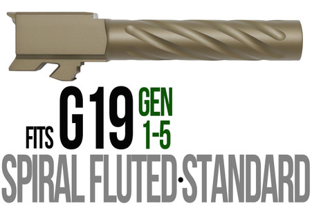 Combat Armory Barrel Fits Glock 19 9mm Match Thick Spiral Fluted Barrel in Dark Earth — image 2