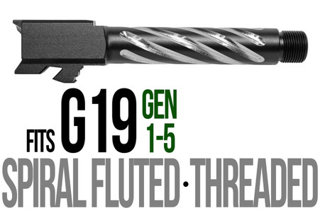 Combat Armory Barrel Fits Glock 19 9mm Match Thick Spiral Fluted Barrel Threaded 2 Tone — image 2