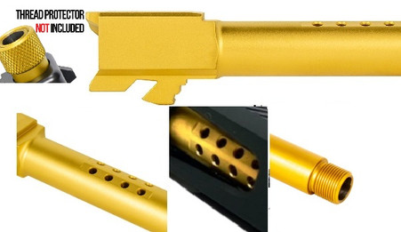 Combat Armory barrel Fits Glock 19 9mm Ported Threaded Barrel in Gold — image 2
