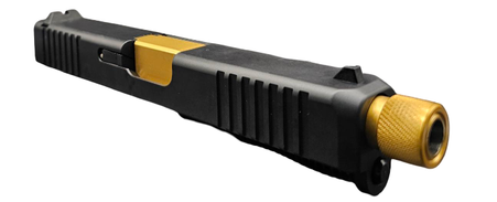 Combat Armory Slide Fits Glock 19 Gen3 Fully Assembled Tapered Nose In Gold Threaded